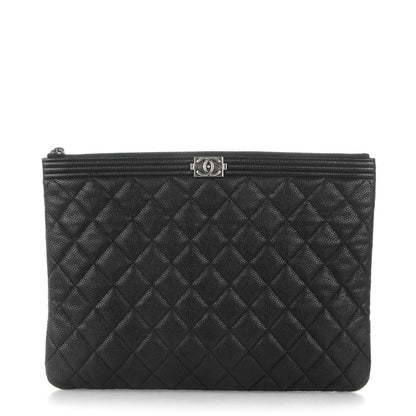 Chanel Caviar Quilted Medium Boy Cosmetic Case Black 1 of 7