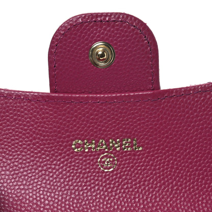 Chanel Caviar Quilted Flap Card Holder Wallet Dark Pink 6 of 11
