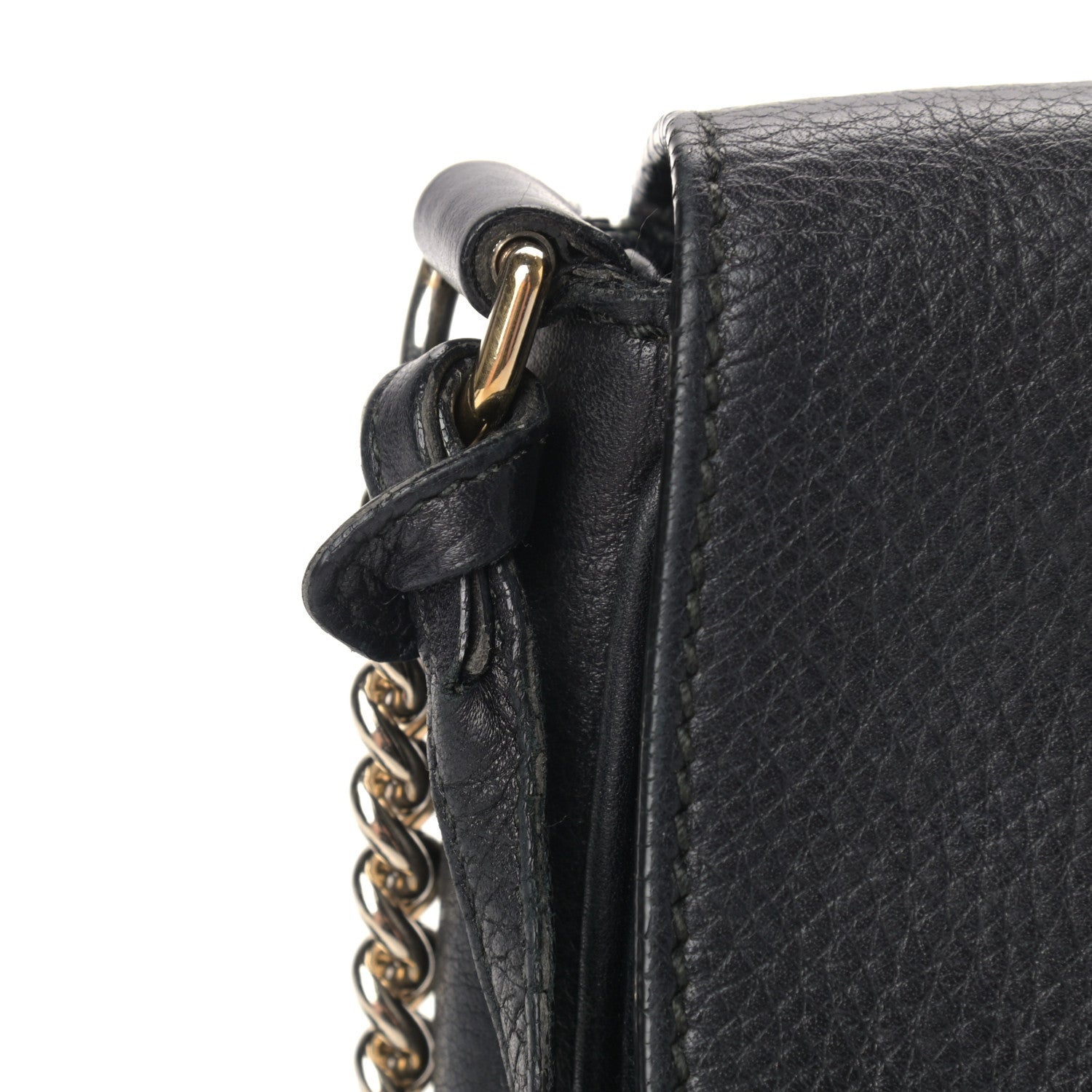 Gucci Pebbled Calfskin Medium Soho Flap Crossbody Black 14 of 15