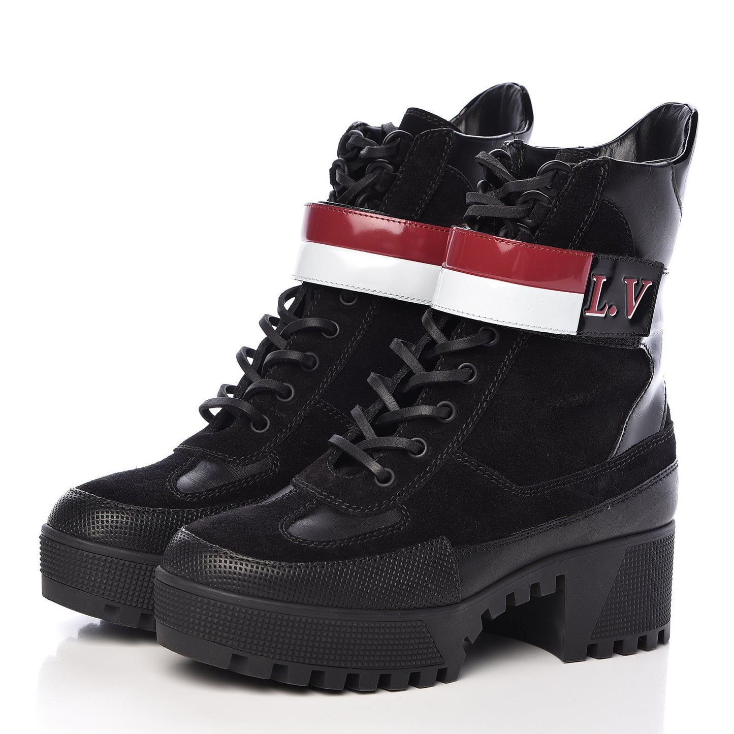 Suede Calfskin Laureate Platform Desert Boots 37 Black