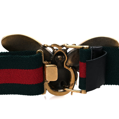 Gucci Web Queen Margaret Bee Belt 85 34 Red Green 3 of 5