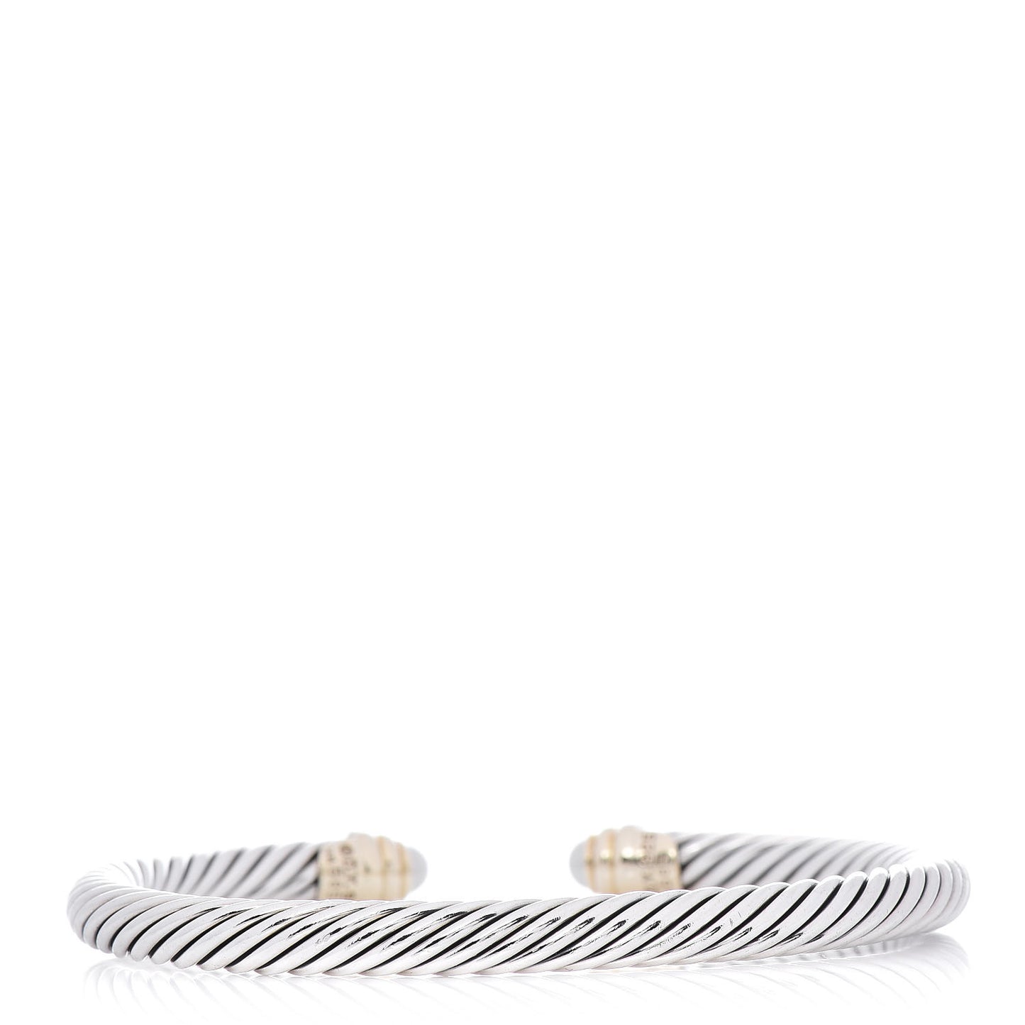 Sterling Silver 14K Yellow Gold Pearl 5mm Cable Classics Petite Color Bracelet