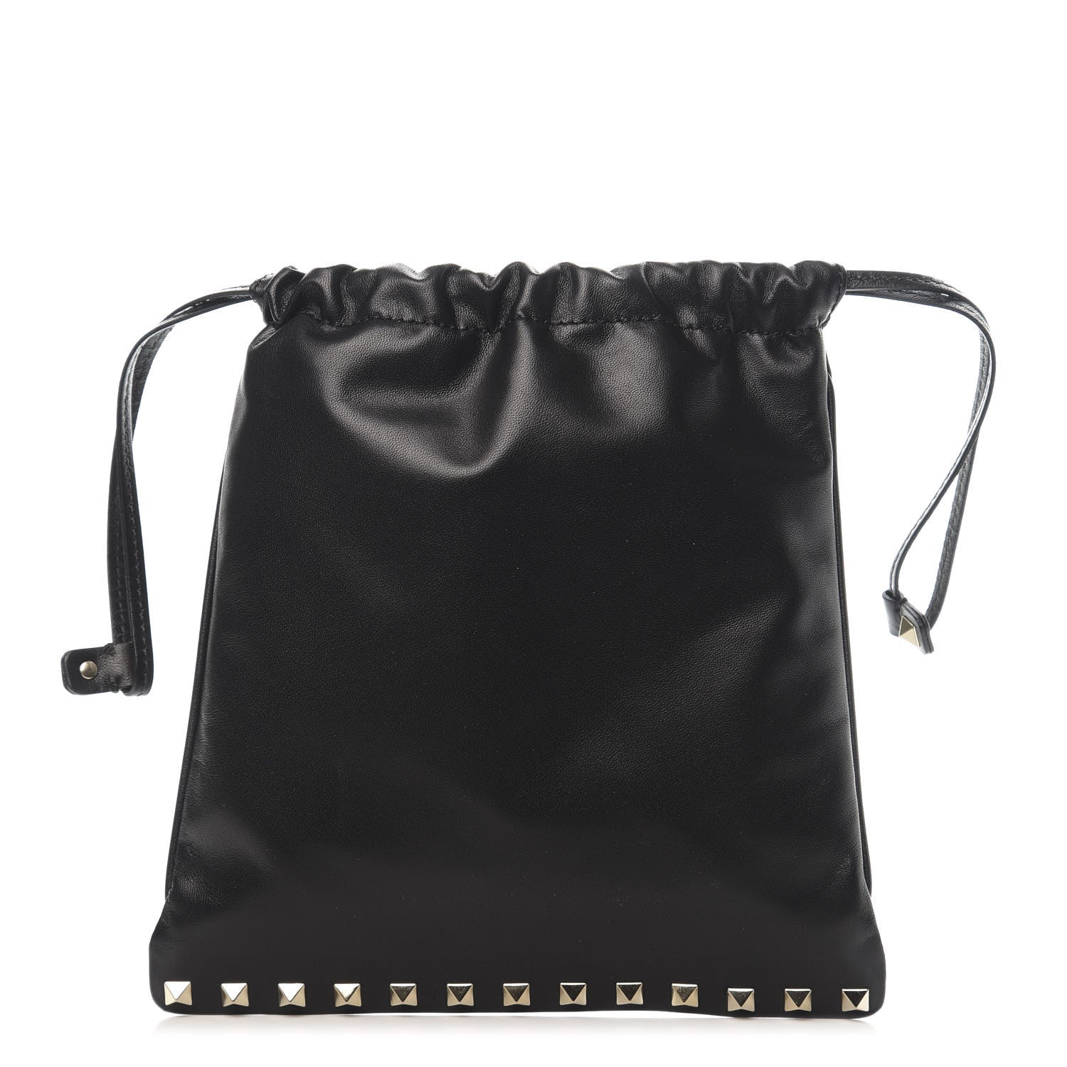 Valentino Garavani Calfskin Rockstud Drawstring Pouch Black 1 of 6