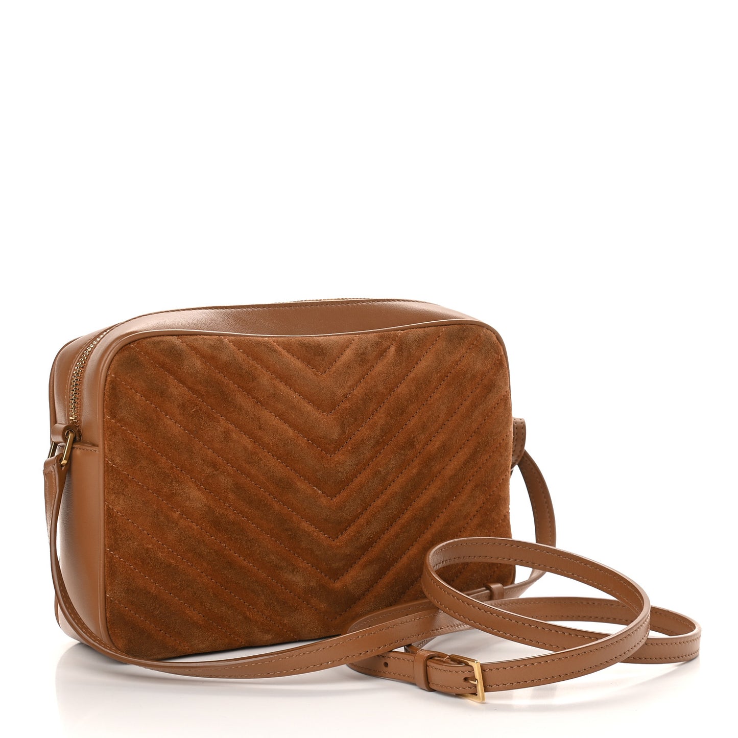 Suede Matelasse Monogram Lou Camera Bag Cinnamon