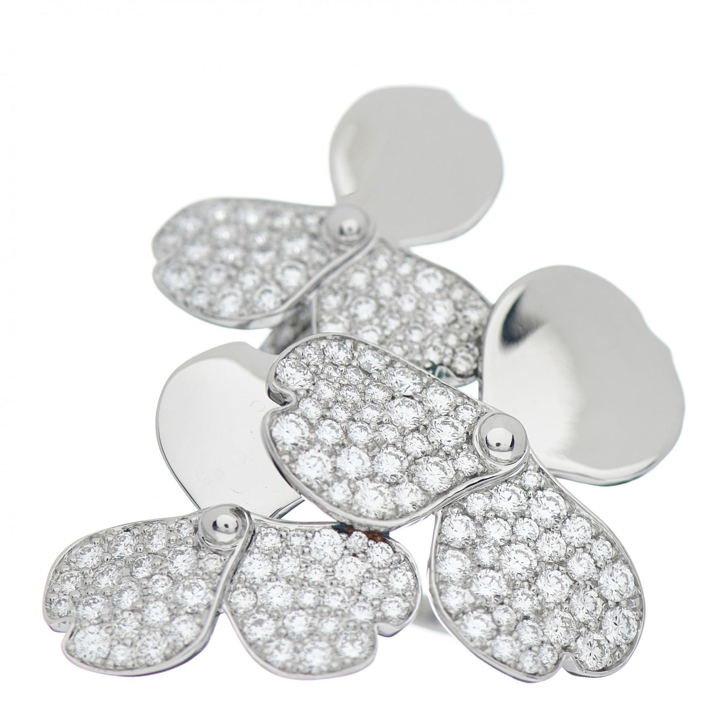 Platinum Diamond Paper Flowers Cluster Ring 49 4.75