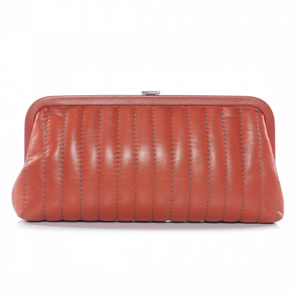 Chanel Lambskin Vertical Quilted Mademoiselle Clutch Salmon 1 of 7