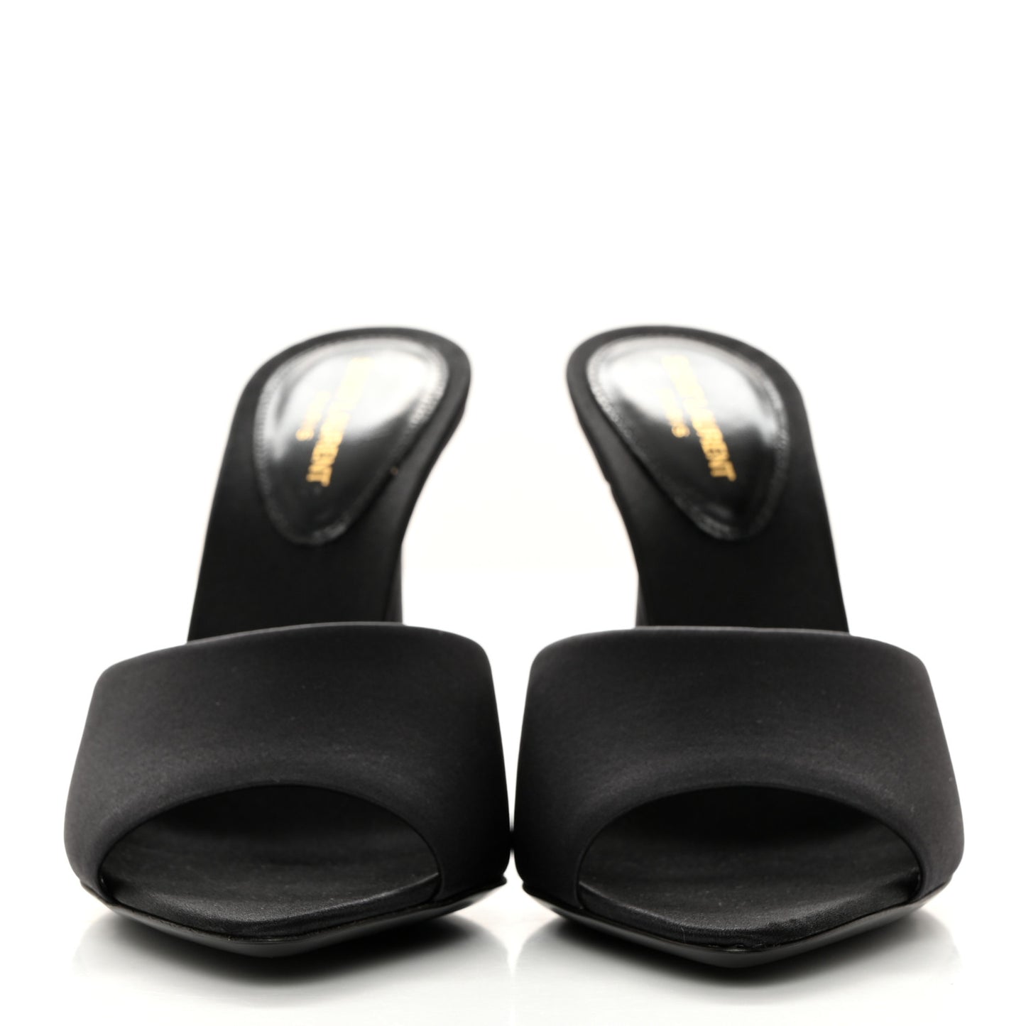 Crepe Satin Gippy Mule Sandals 36.5 Black