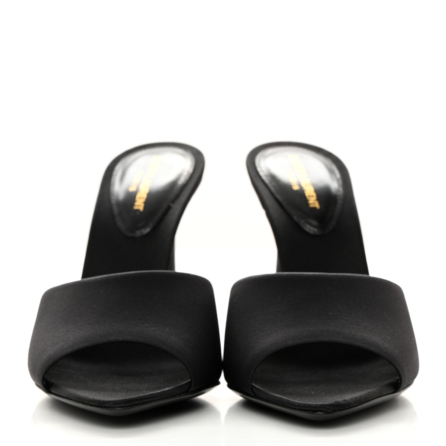 Saint Laurent Crepe Satin Gippy Mule Sandals 36.5 Black 2 of 9