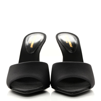 Saint Laurent Crepe Satin Gippy Mule Sandals 36.5 Black 2 of 9