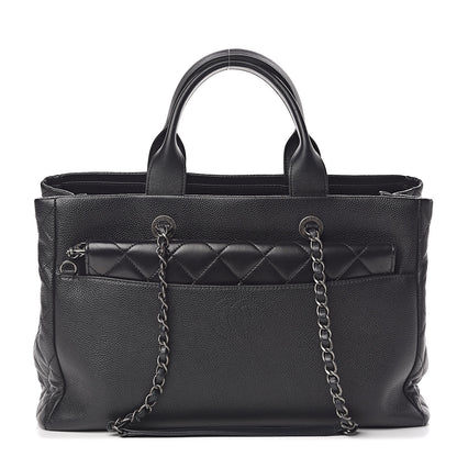 Chanel Caviar Lambskin Quilted Large Coco Break Shopping Bag Black 1 of 15