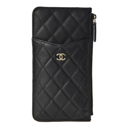 Chanel Caviar Quilted Classic Flat Wallet Pouch Black 1 of 9