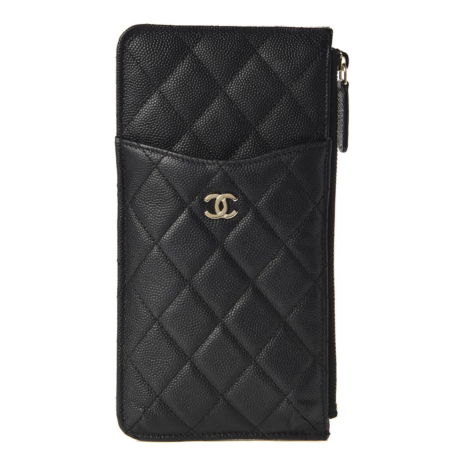 Chanel Caviar Quilted Classic Flat Wallet Pouch Black 1 of 9
