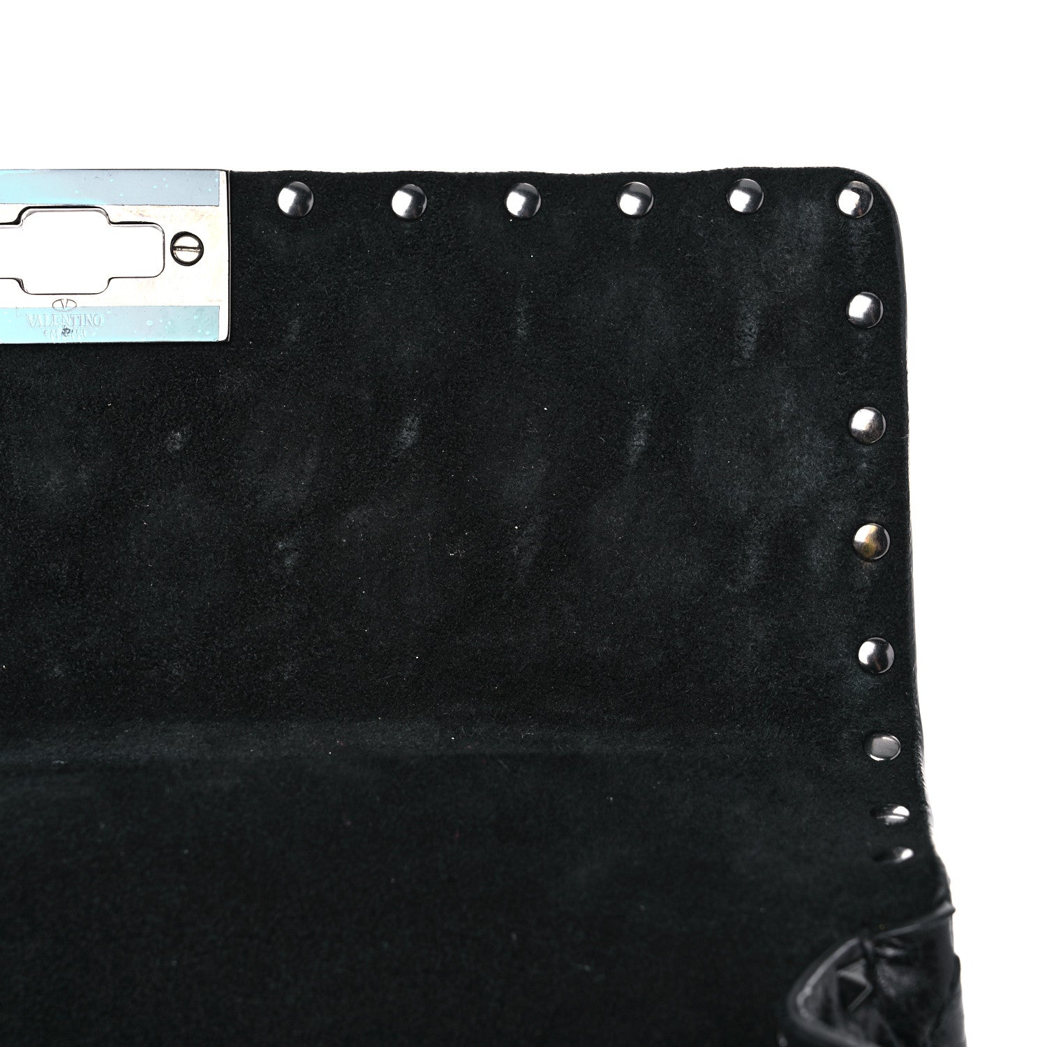 Valentino Garavani Craquele Nappa Medium Rockstud Spike Shoulder Bag Black 10 of 12