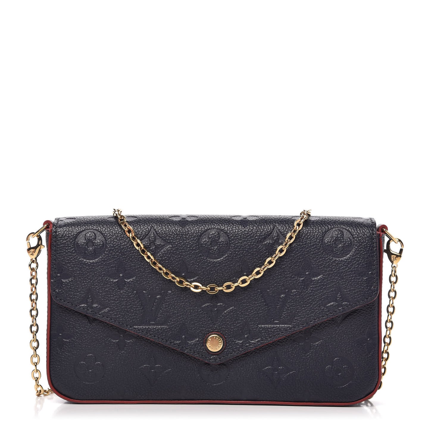 Empreinte Pochette Felicie Chain Wallet Marine Rouge