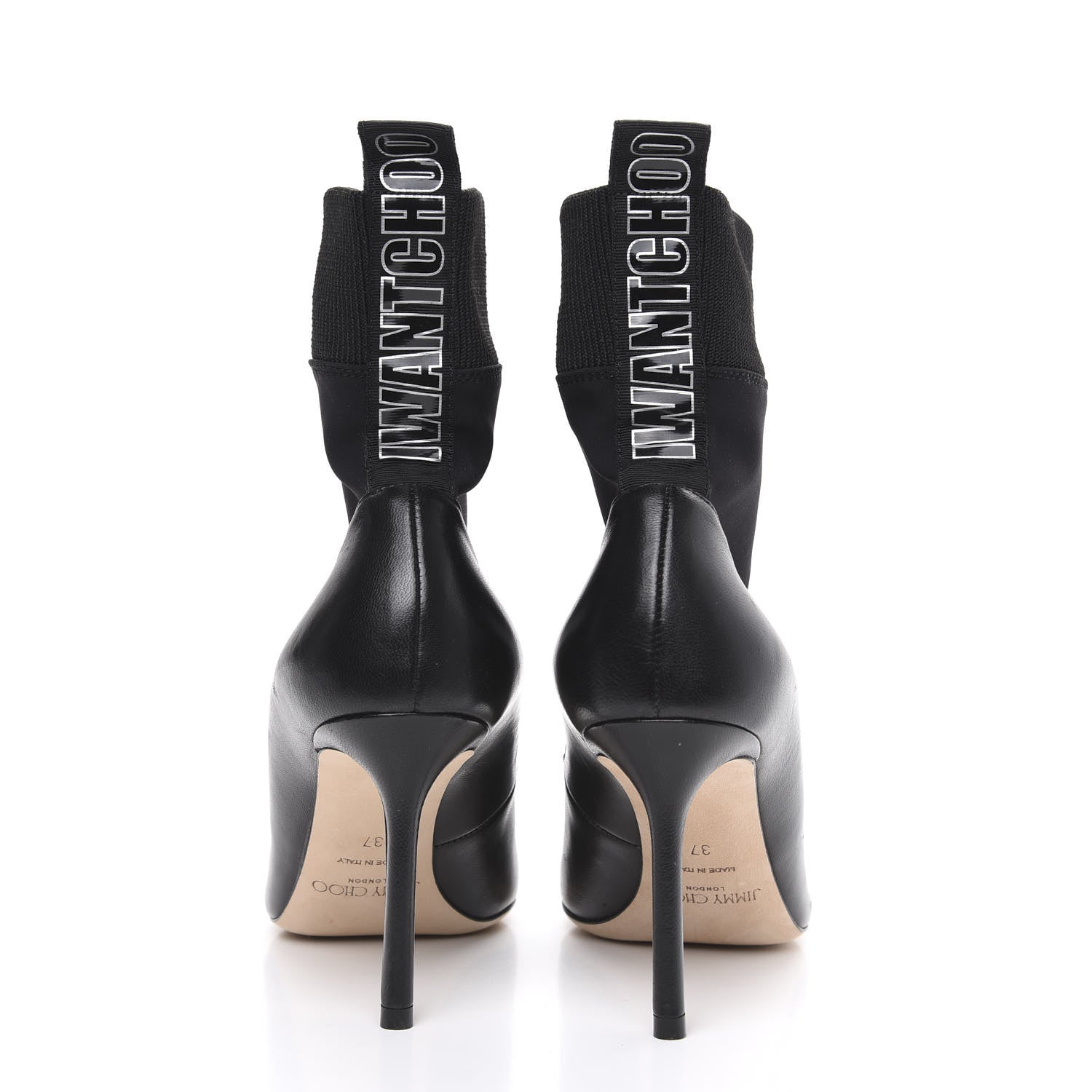 Jimmy Choo Nappa Stretch Fabric Brandon 85 Ankle Sock Boots 37 Black 5 of 8