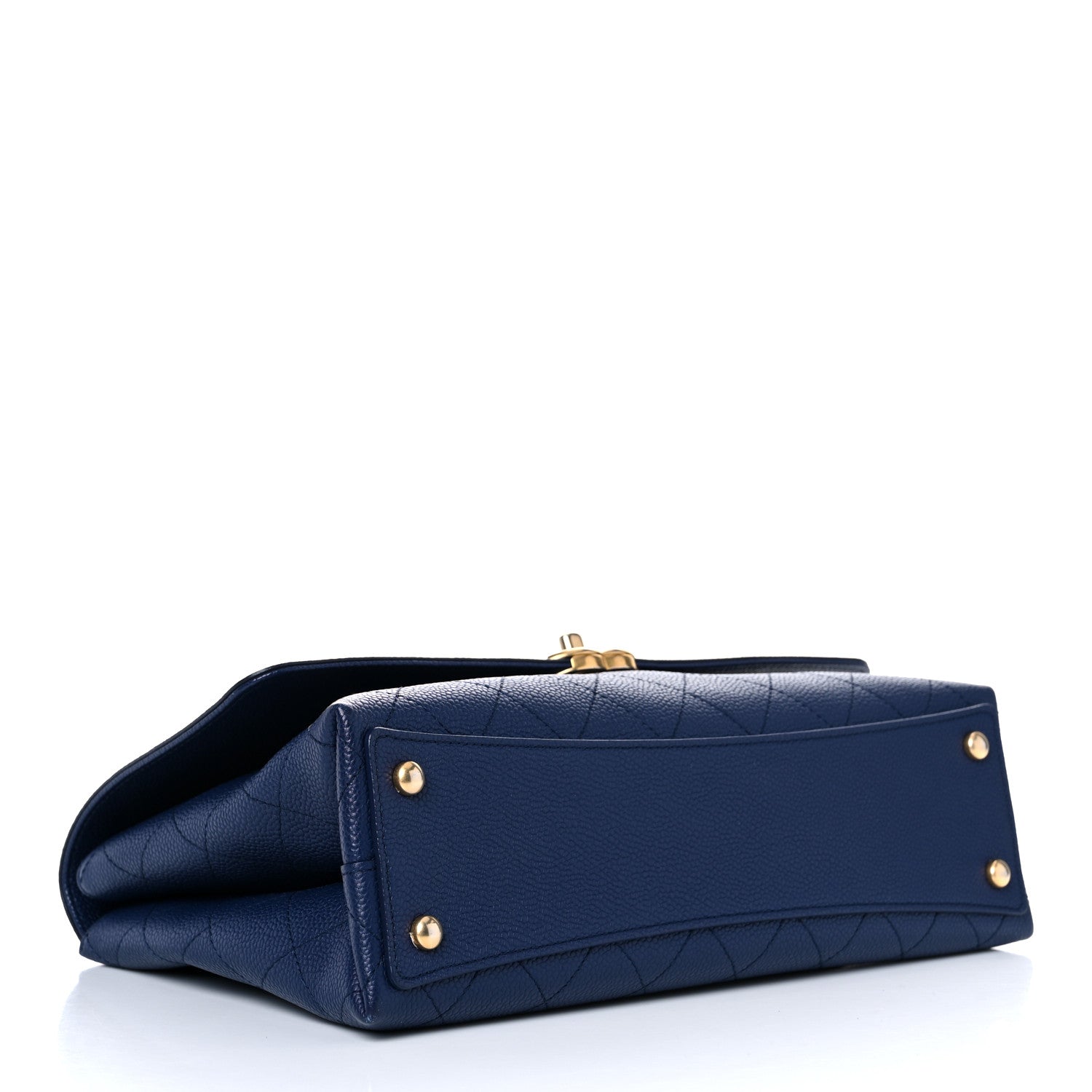 Chanel Caviar Diamond Stitched Top Handle Flap Navy 4 of 11