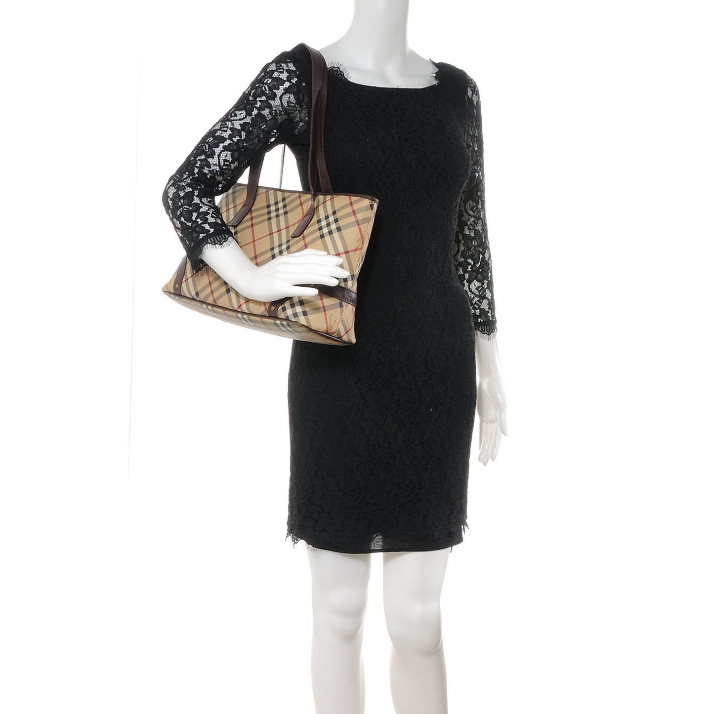Haymarket Check Studded Tote Brown