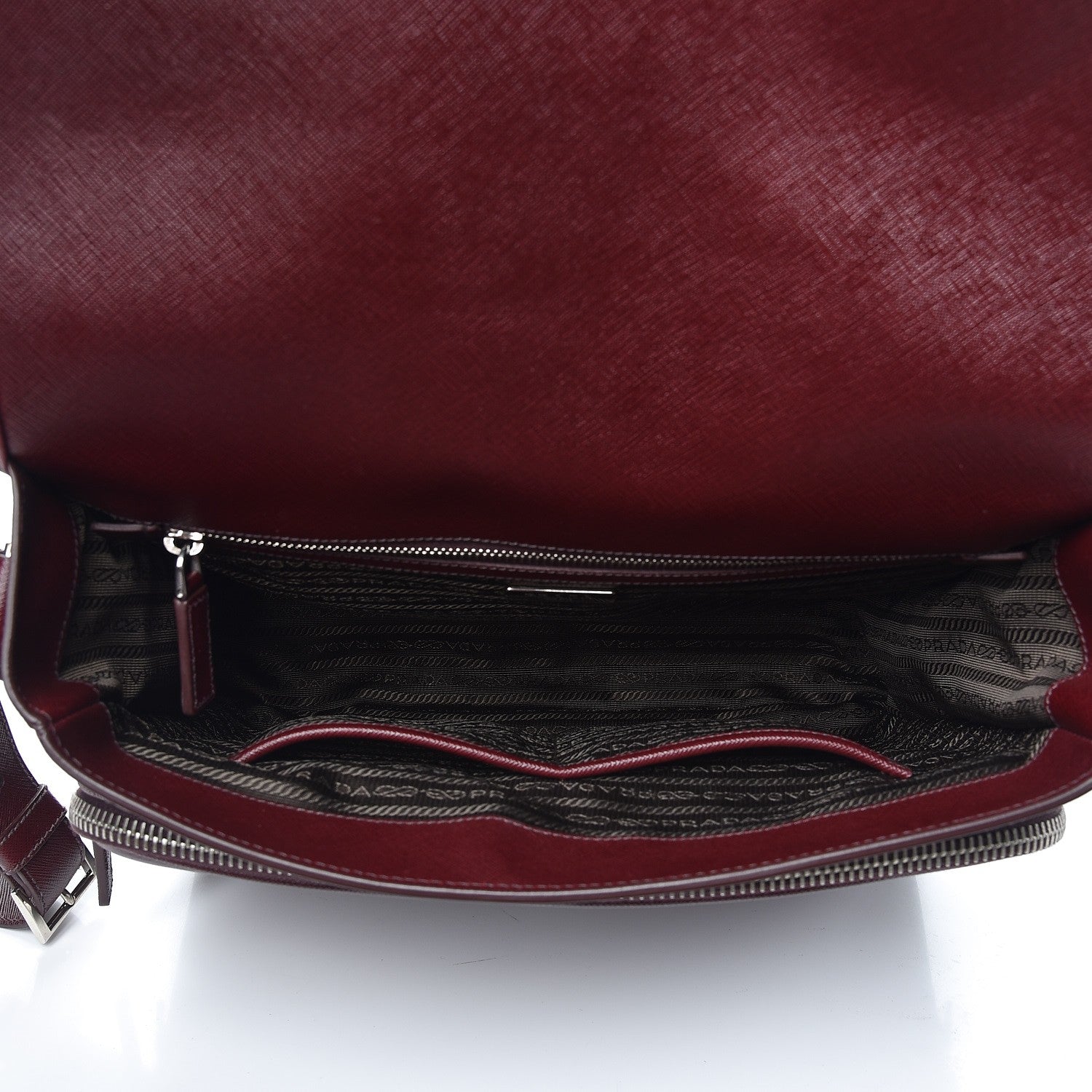 Prada Saffiano Messenger Satchel Granato 5 of 13