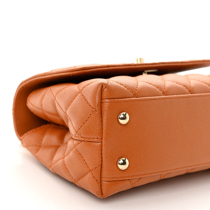Chanel Caviar Quilted Mini Coco Handle Flap Light Brown 9 of 10