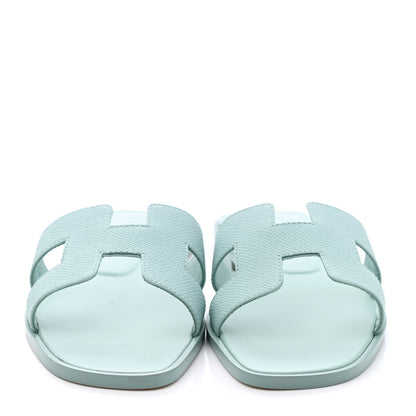 Hermes Epsom Oran Sandals 37 Vert Embrun 2 of 9
