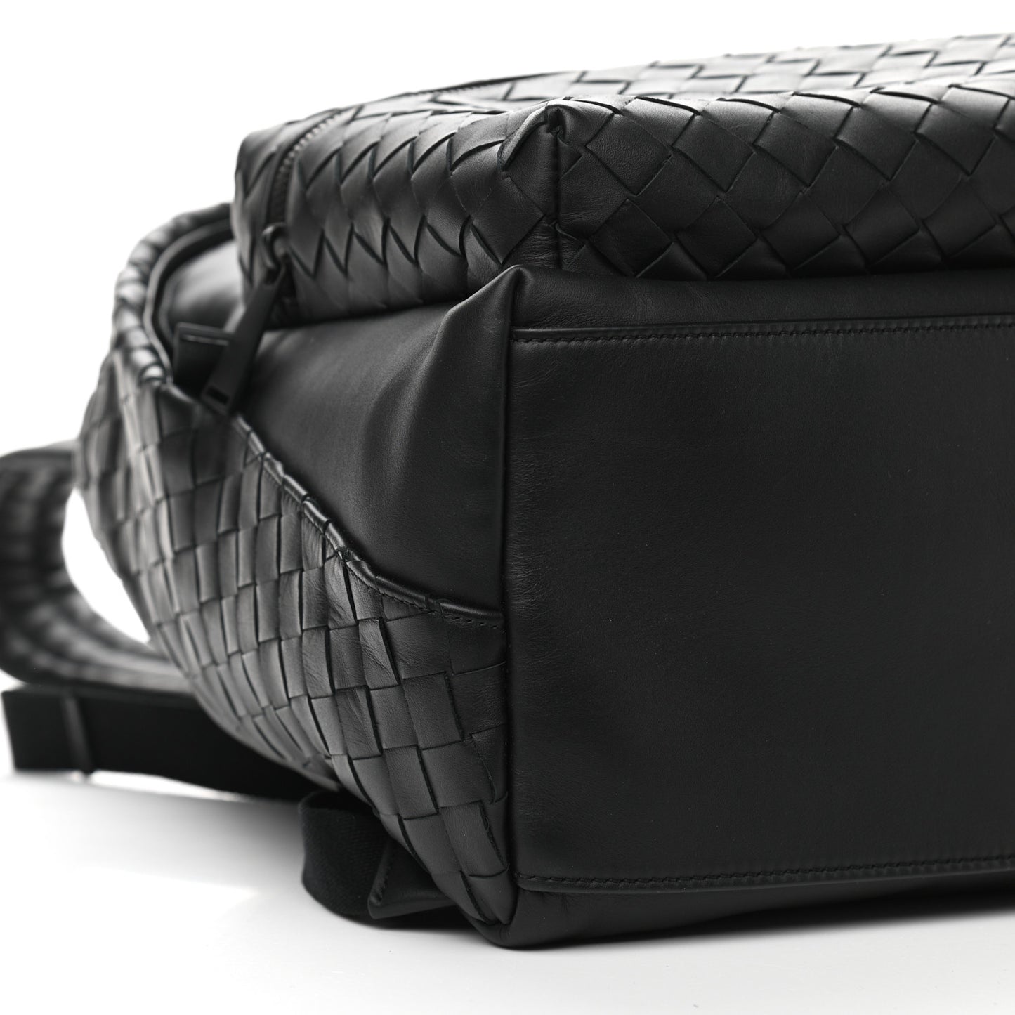 Smooth Calfskin Intrecciato Backpack Black
