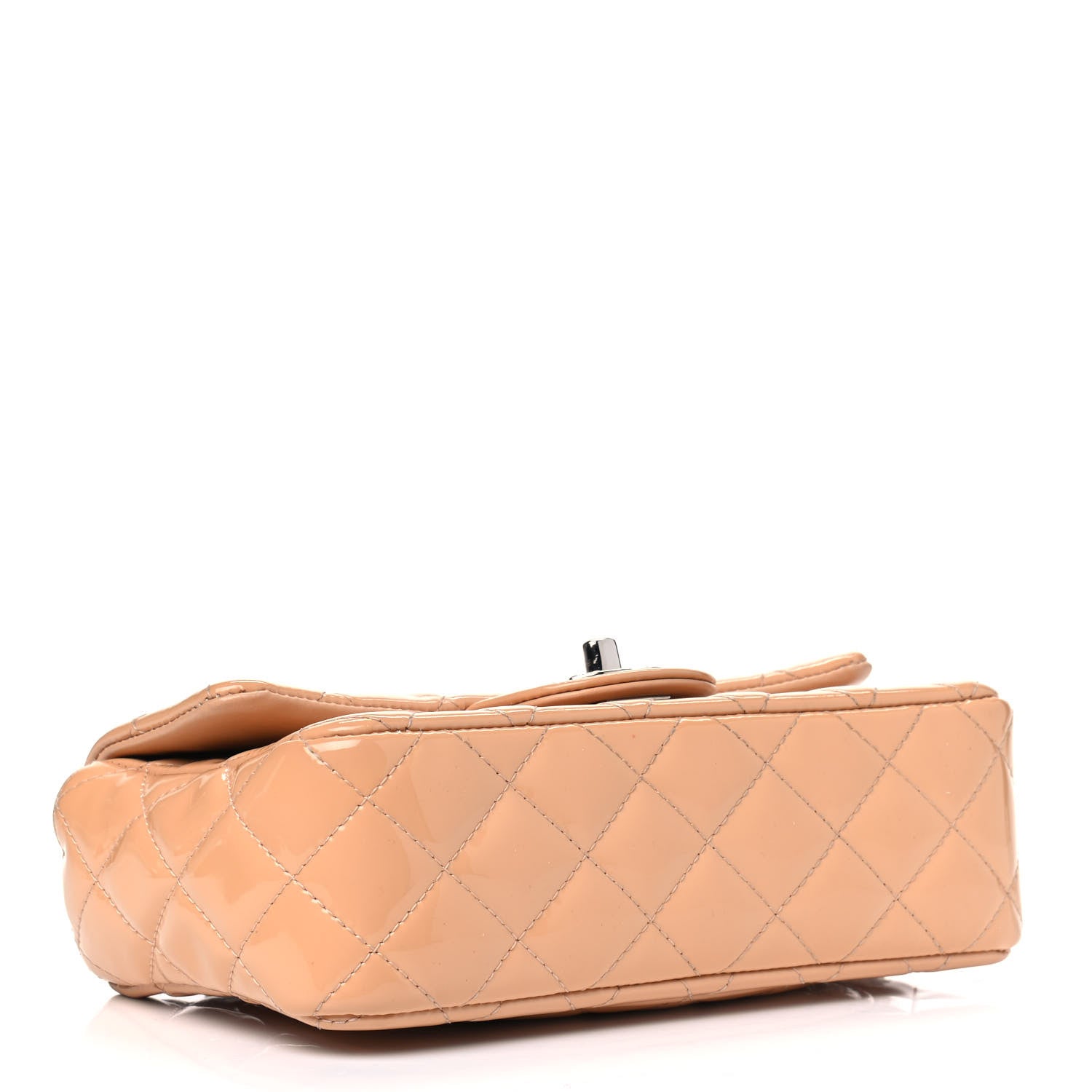 Chanel Patent Calfskin Quilted Mini Rectangular Flap Beige 3 of 6