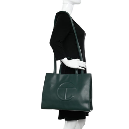 Telfar Vegan Leather Medium Shopping Bag Dark Olive 2 of 10