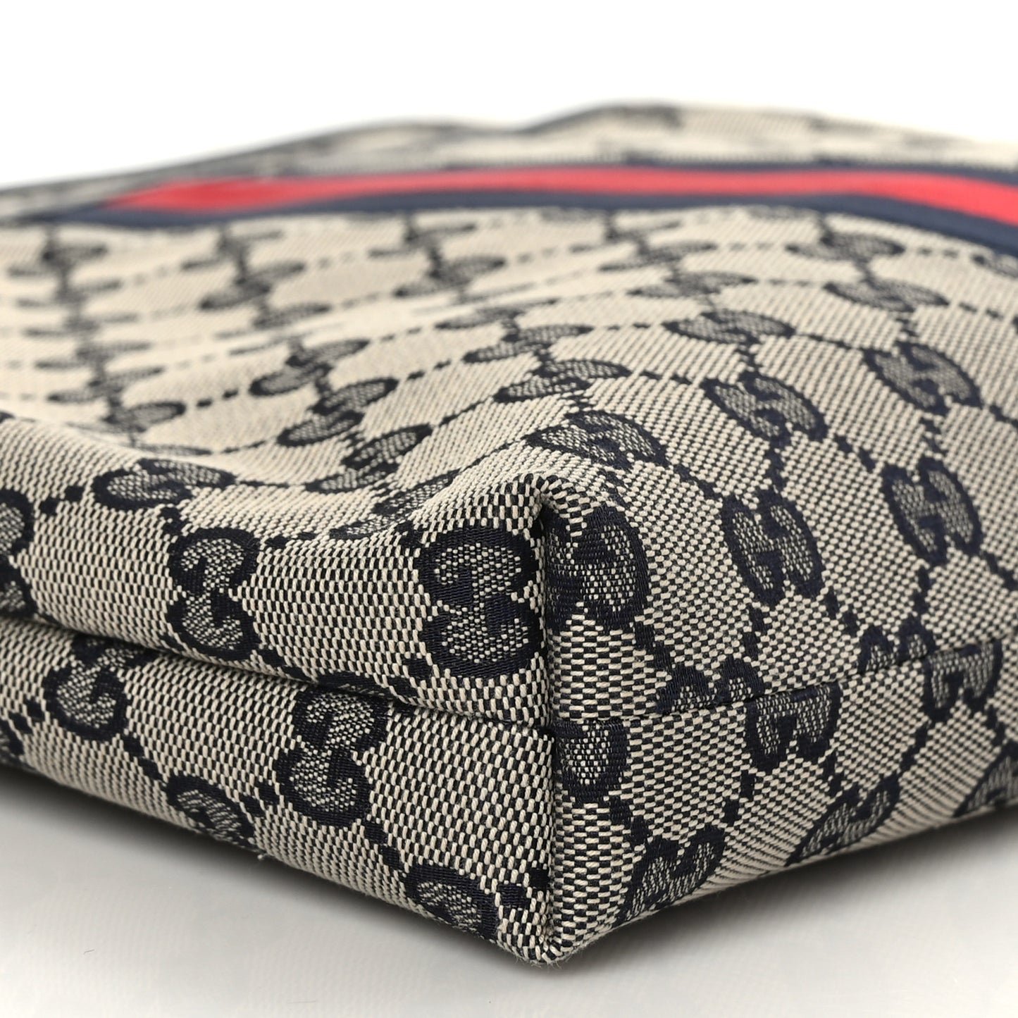 GG Supreme Monogram Web Flat Messenger Bag Navy