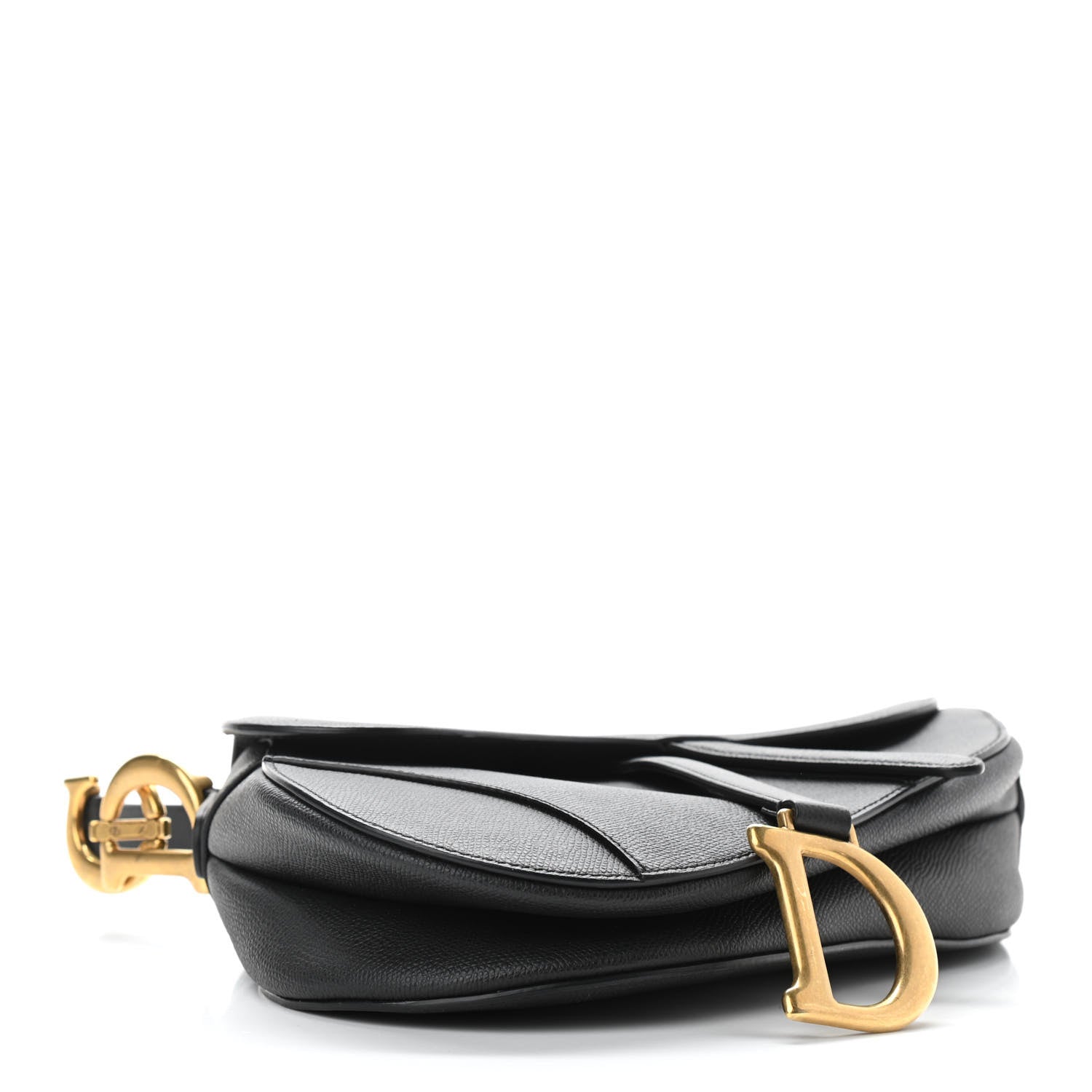 Christian Dior Grained Calfskin Saddle Bag Black 4 of 11