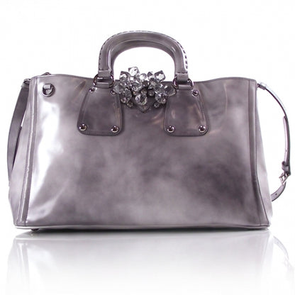 Prada Spazzolato Crystal Tote Grey 1 of 11