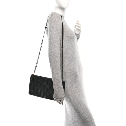 Christian Louboutin Calfskin Studded Loubiposh Clutch Black 3 of 9