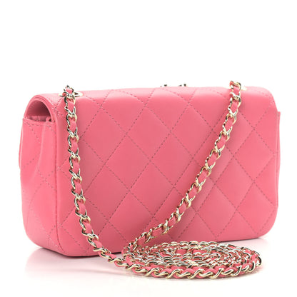 Chanel Lambskin Quilted Extra Mini V For Victory Flap Pink 2 of 12