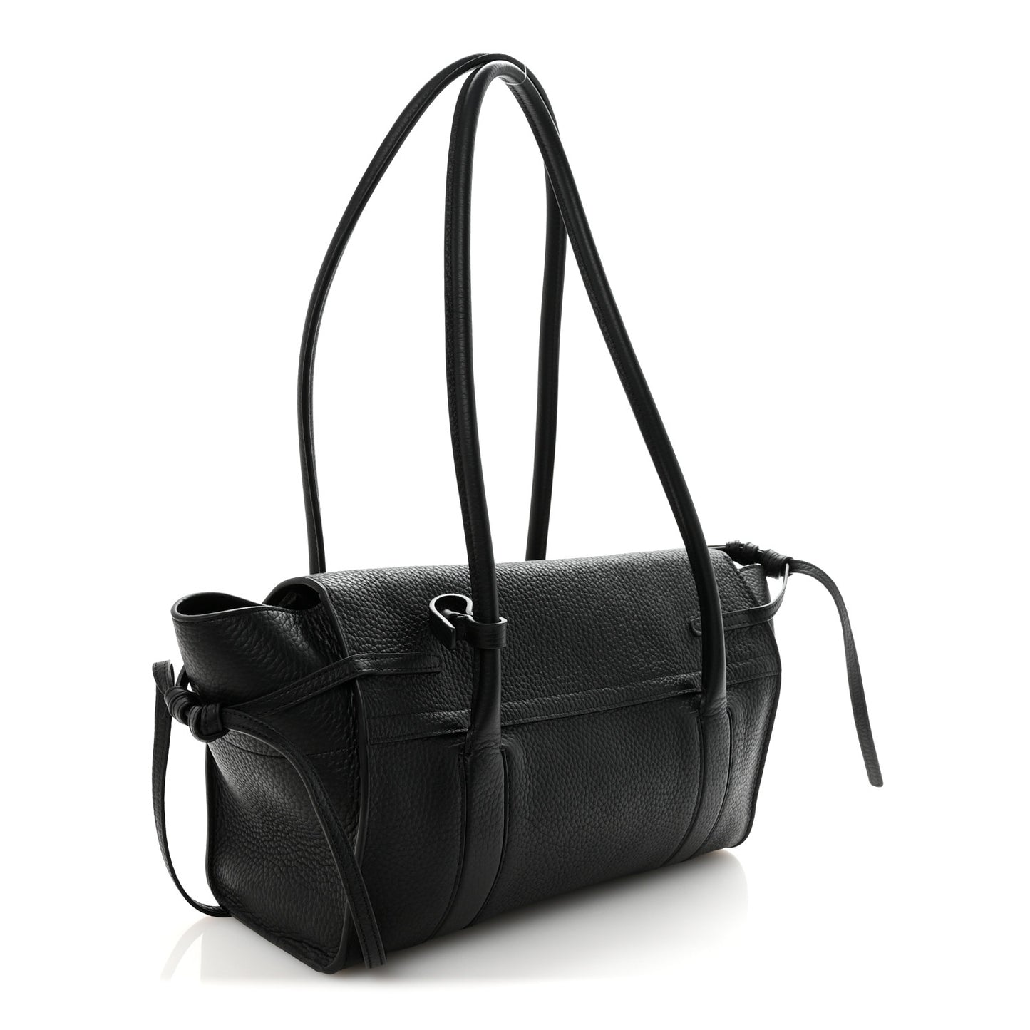 Heavy Grain Small Soft Bayswater Satchel Black