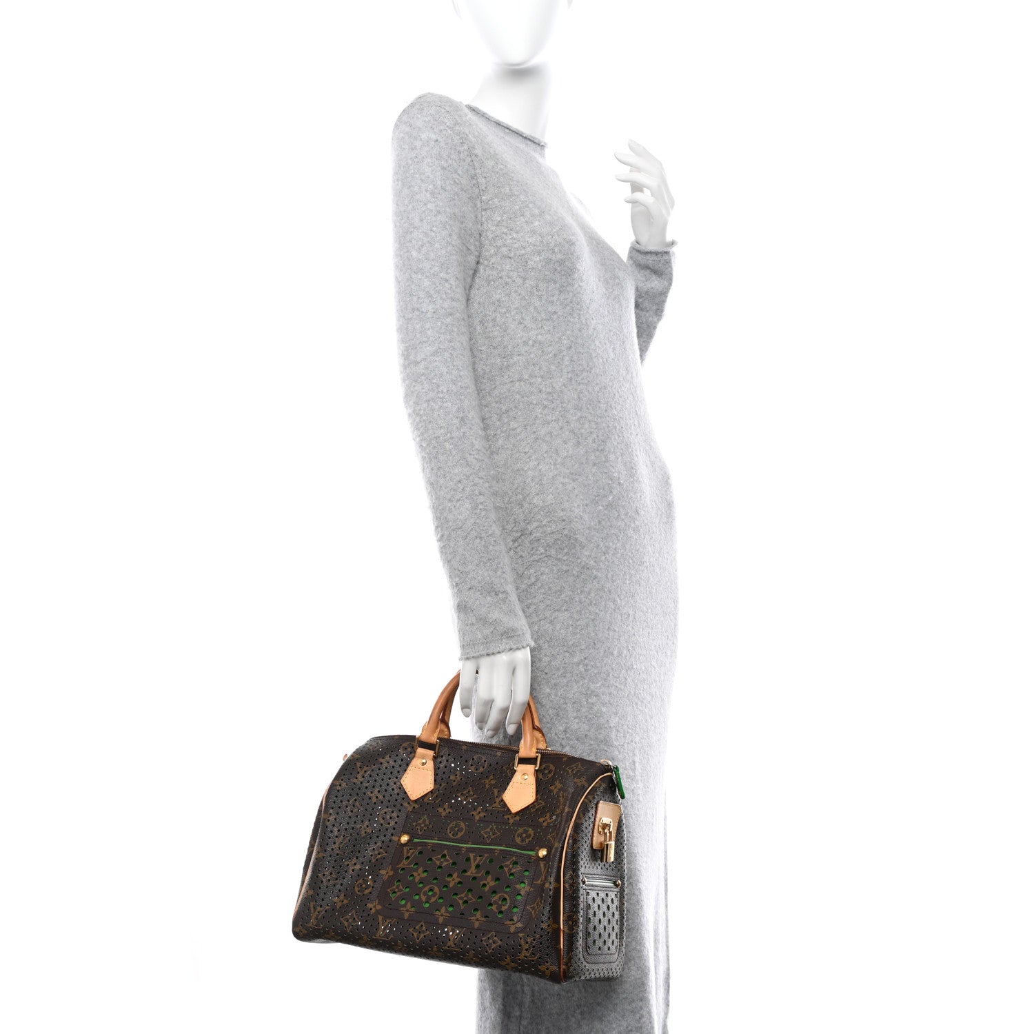 Louis Vuitton LOUIS VUITTON Monogram Perforated Speedy 30 Green 2 of 13