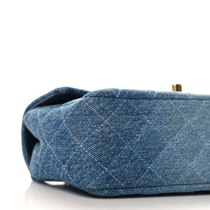 Chanel Washed Denim Quilted Mini Rectangular Flap Blue 9 of 11