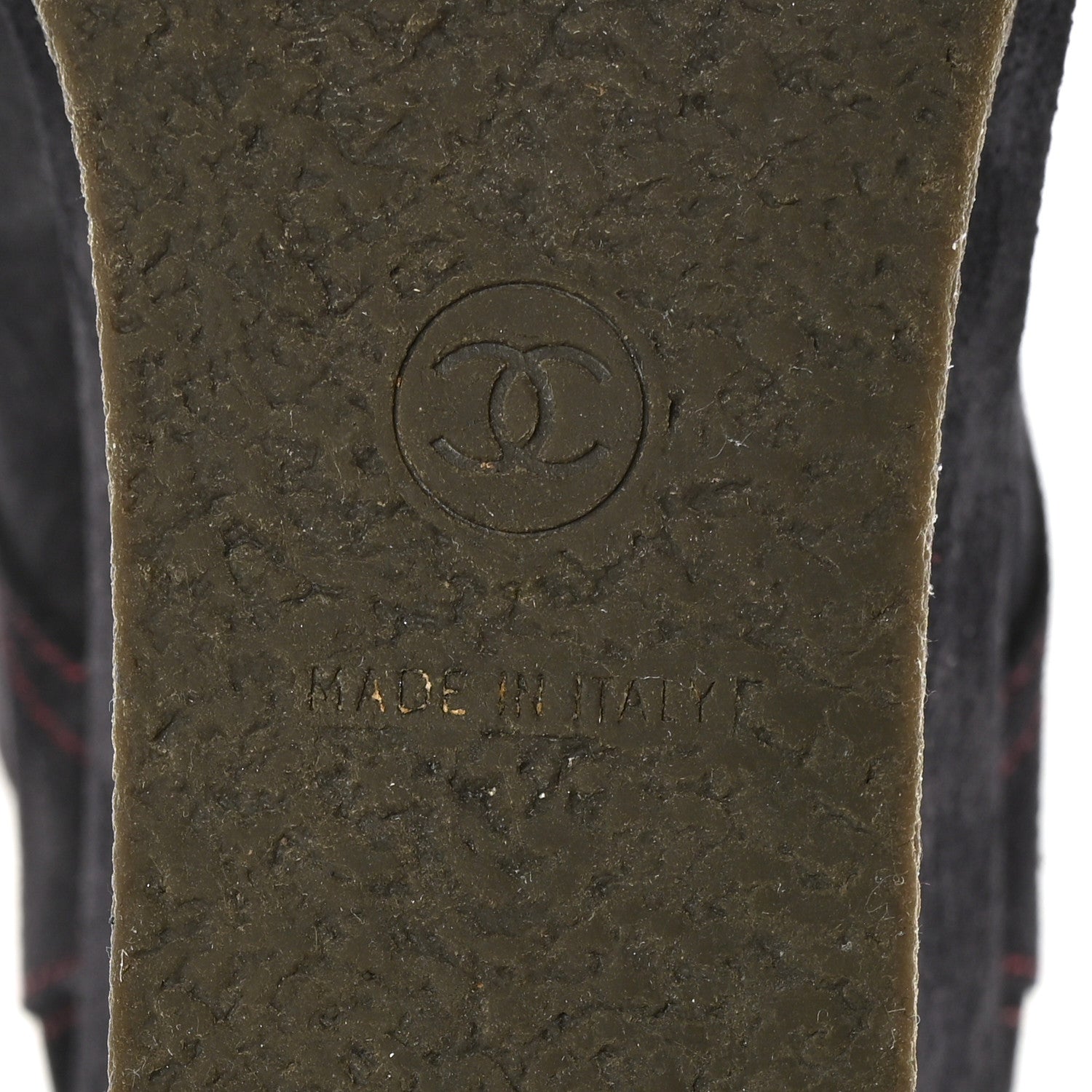 Chanel Suede Lace Up Wedge Booties 39.5 Dark Blue 6 of 8