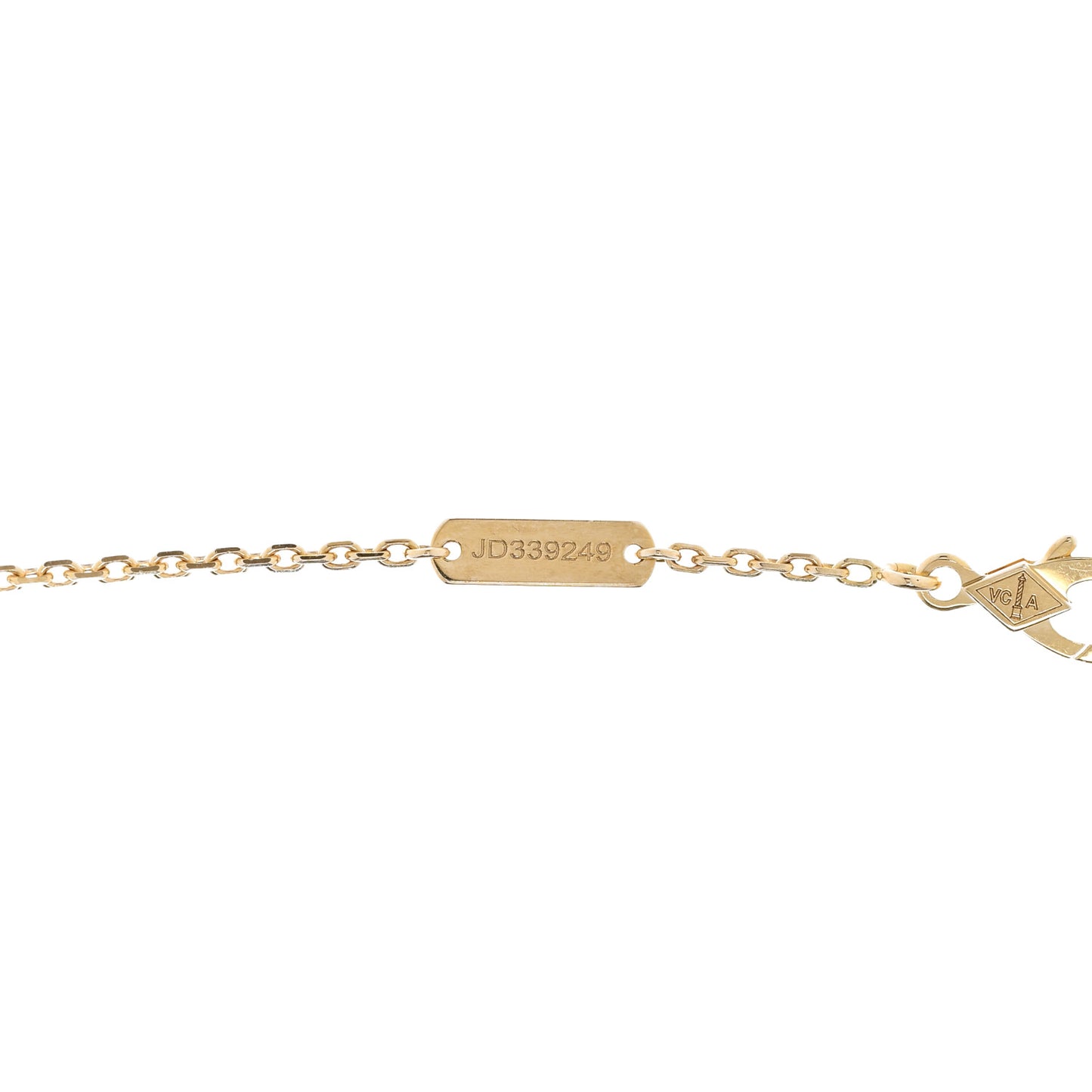 18K Yellow Gold Black Onyx Vintage Alhambra Pendant Necklace