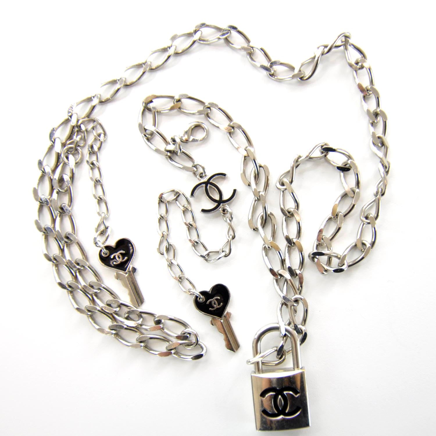Chanel Chain Lock Charm Belt Silver 5 of 5