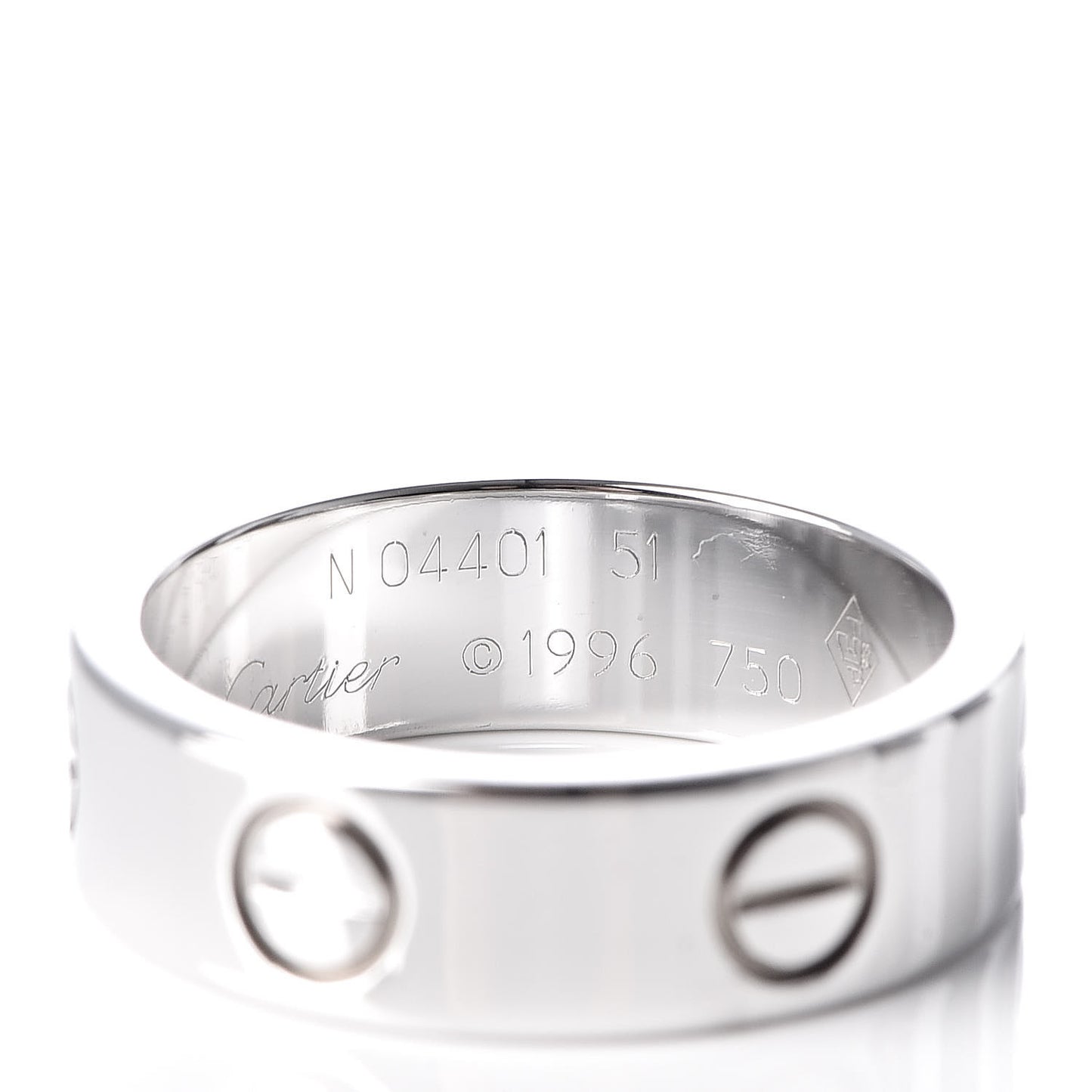 18K White Gold 5.5mm LOVE Ring 51 5.75