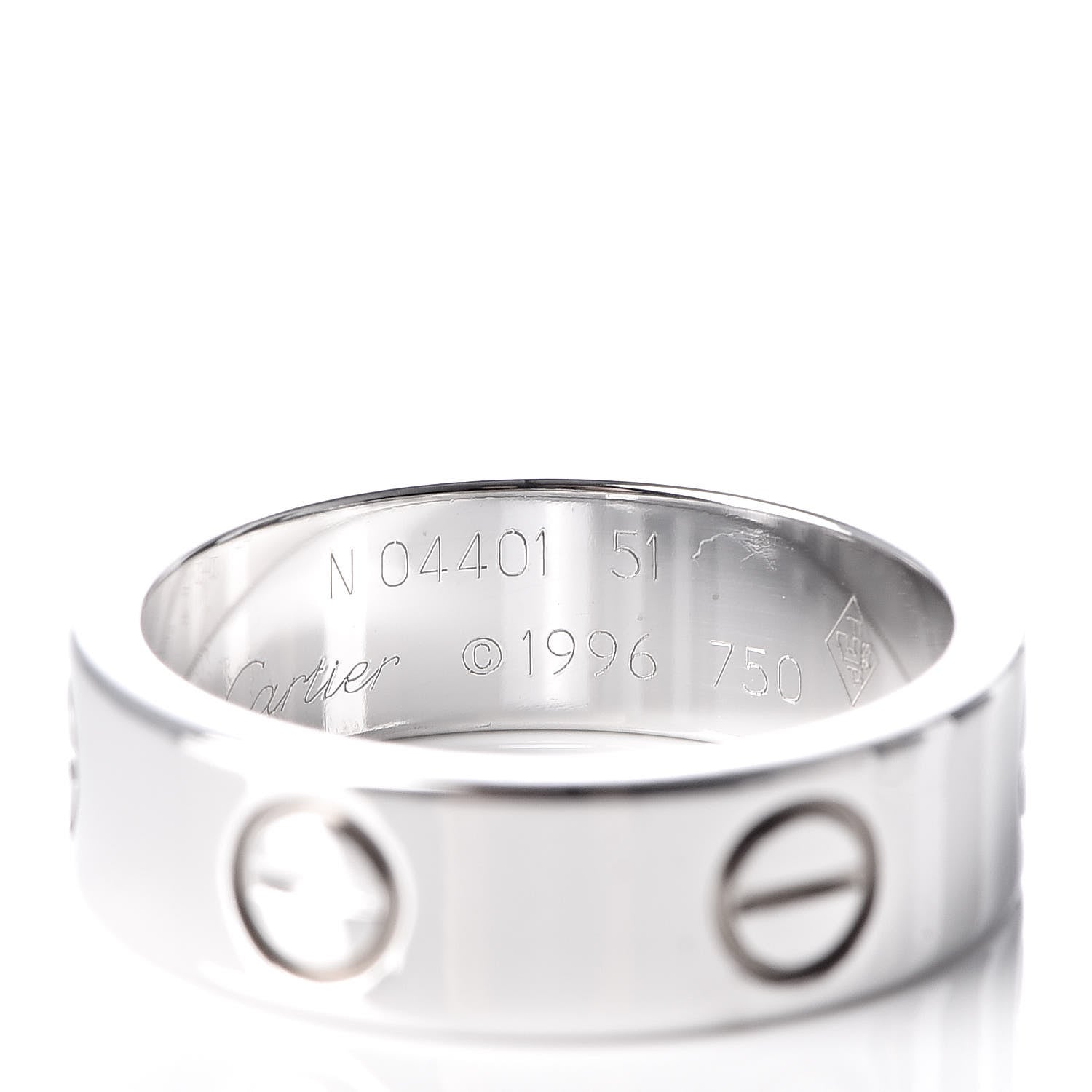 Cartier 18K White Gold 5.5mm LOVE Ring 51 5.75 4 of 4