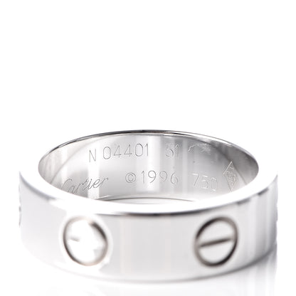 Cartier 18K White Gold 5.5mm LOVE Ring 51 5.75 4 of 4