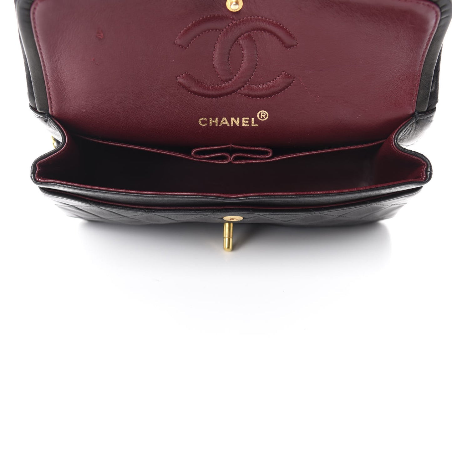 Lambskin Quilted Small Double Flap Black