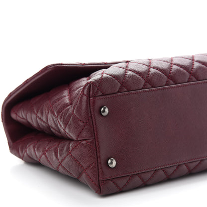 Chanel Caviar Quilted Medium Coco Handle Flap Burgundy 8 of 9