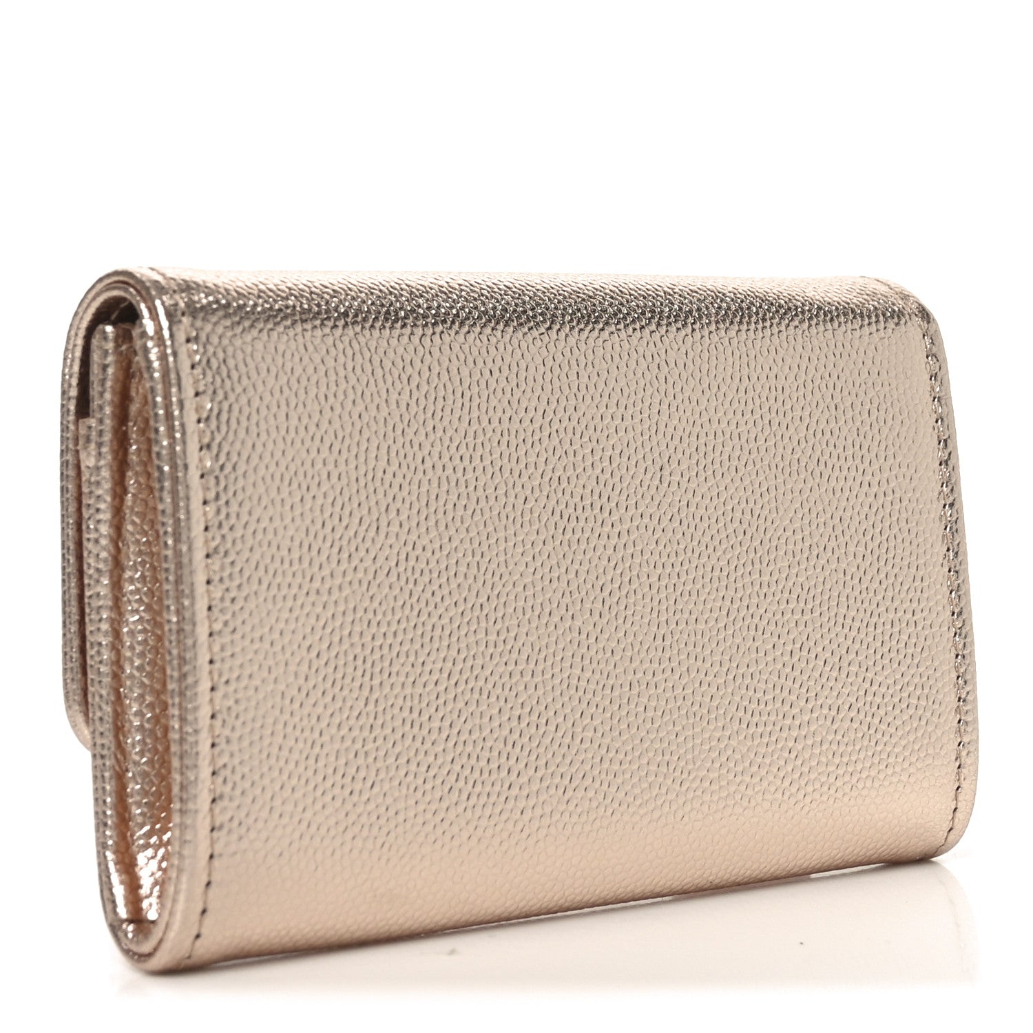 Chanel Metallic Caviar Quilted CC Flap Card Holder Copper 3 of 8