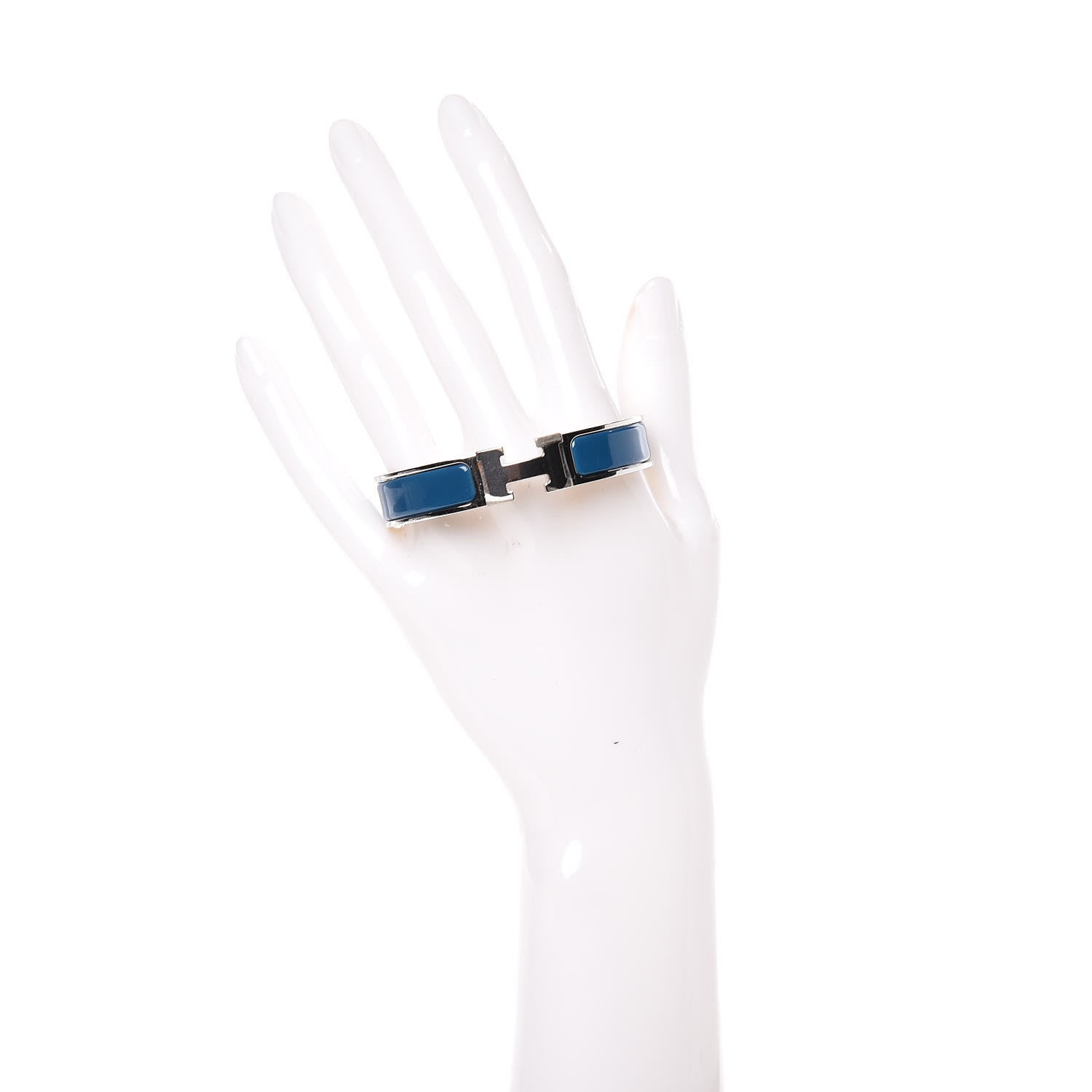 Hermes Enamel Narrow Clic Clac H Bracelet PM Bleu Profond 2 of 4