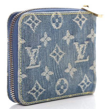 Louis Vuitton Denim Zip Compact Wallet Blue 3 of 14