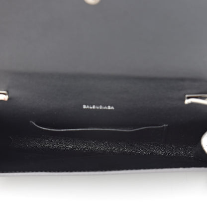 Balenciaga Metallic Grained Calfskin BB Phone Holder Wallet On Chain Silver 5 of 11