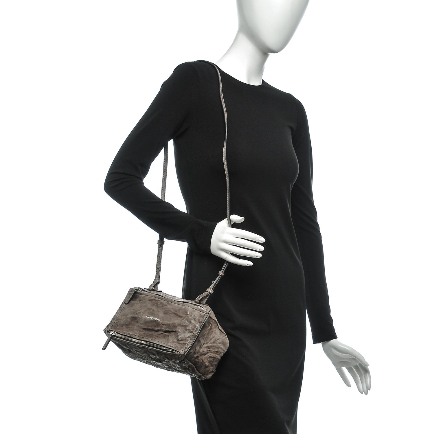 Givenchy Tumbled Sheepskin Mini Pandora Charcoal 2 of 7