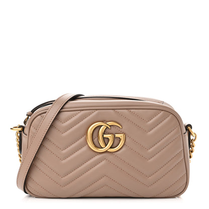 Gucci Calfskin Matelasse Small GG Marmont Chain Shoulder Bag Porcelain Rose 1 of 13