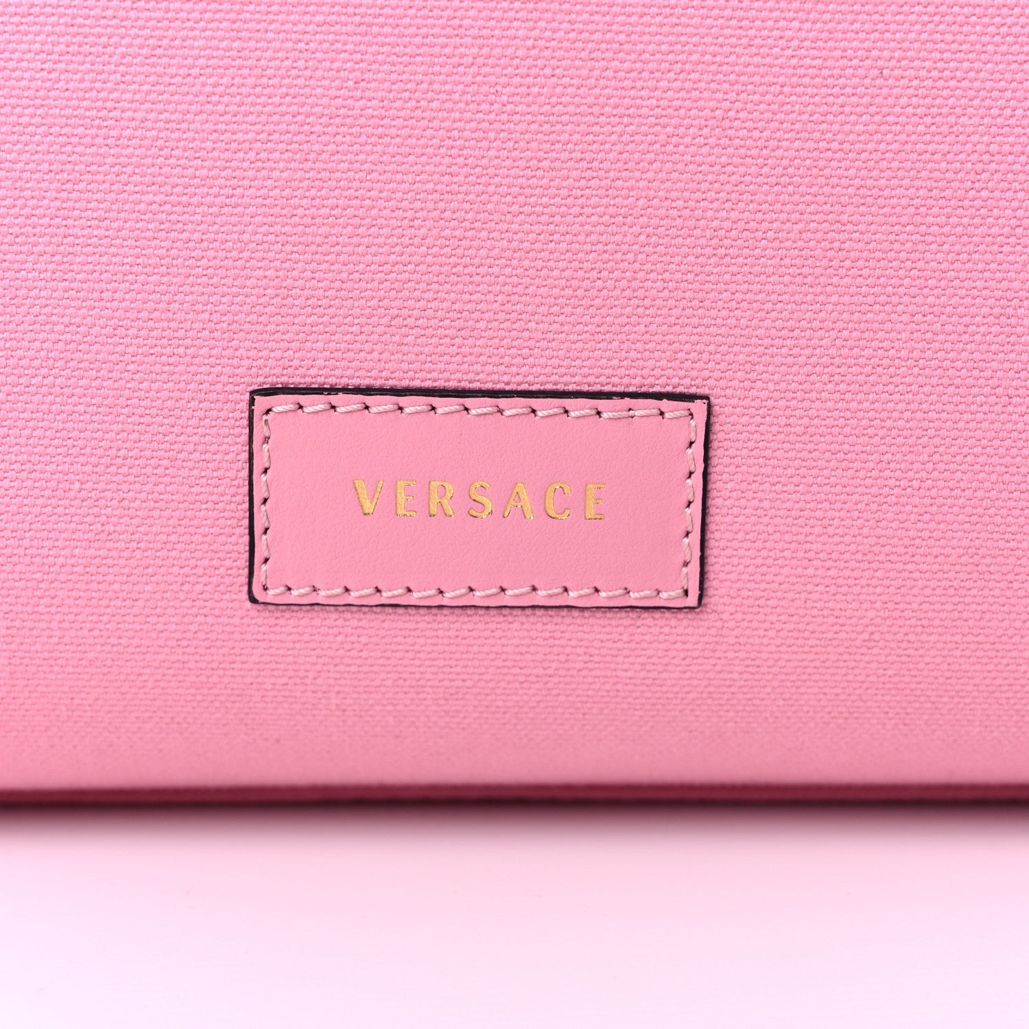 Versace Canvas Suppler Calfskin Cabas GV Signature Tote Pink 17 of 23